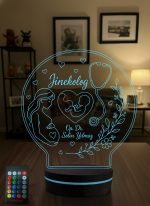 Kadın Doğum Uzmanına Hediye 3D LED Lamba, Jinekolog Doktora Özel Hediye, Ebe ve Kadın Doğumcu Masa Lambası - 16 Renk Modeli 1