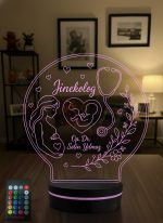 Kadın Doğum Uzmanına Hediye 3D LED Lamba, Jinekolog Doktora Özel Hediye, Ebe ve Kadın Doğumcu Masa Lambası - 16 Renk Modeli 4