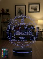 Mühendise Hediye 3D LED Lamba, İnşaat & Makine Mühendisine Özel Hediye, Mühendisler Günü ve Mezuniyet Hediyesi Masa Lambası - 16 Renk Modeli 5