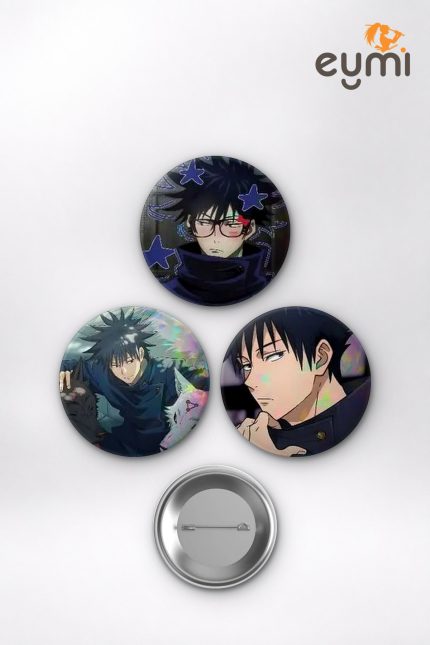 Jujutsu Kaisen Animesi Megumi Fushiguro Anime Rozet Seti Set 2 3’lü (58 mm)