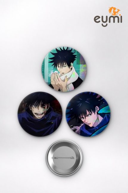 Jujutsu Kaisen Animesi Megumi Fushiguro Anime Rozet Seti Set 3 3’lü (58 mm)