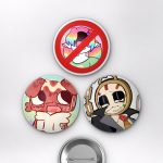 Dandy's World Astro, Goob, Poppy ve Shelly Oyun Temalı Çanta Rozeti İğneli Buton Rozet Seti Set 1 3’lü (58 mm)