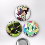 Dandy's World Astro, Goob, Poppy ve Shelly Oyun Temalı Çanta Rozeti İğneli Buton Rozet Seti Set 2 3’lü (58 mm)
