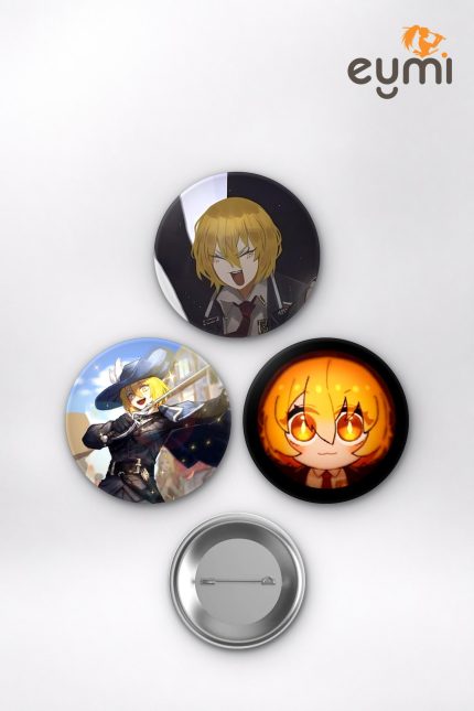 Limbus Company Don Quixote Sinner Oyun Temalı Çanta Süsü İğneli Buton Rozet Seti Set 1 3’lü (58 mm)