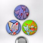 Hazbin Hotel & Webcore Animesi Hazbin Hotel ve Femtanyl Estetiği Anime Rozet Seti Set 1 3’lü (58 mm)