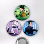 Hunter x Hunter Animesi Killua Zoldyck, Gon ve Hisoka Anime Rozet Seti Set 1 3’lü (58 mm)