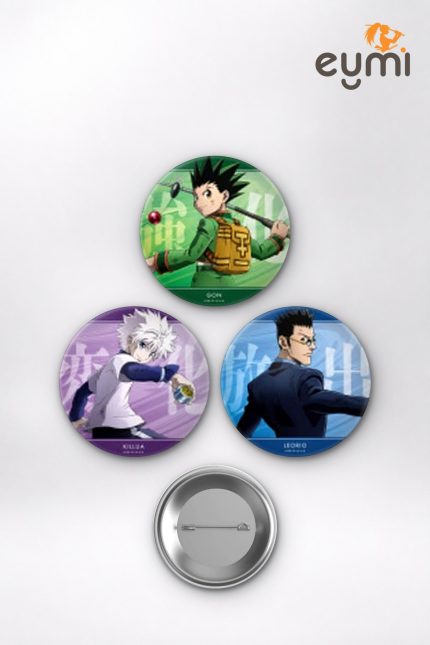 Hunter x Hunter Animesi Killua Zoldyck, Gon ve Hisoka Anime Rozet Seti Set 1 3’lü (58 mm)