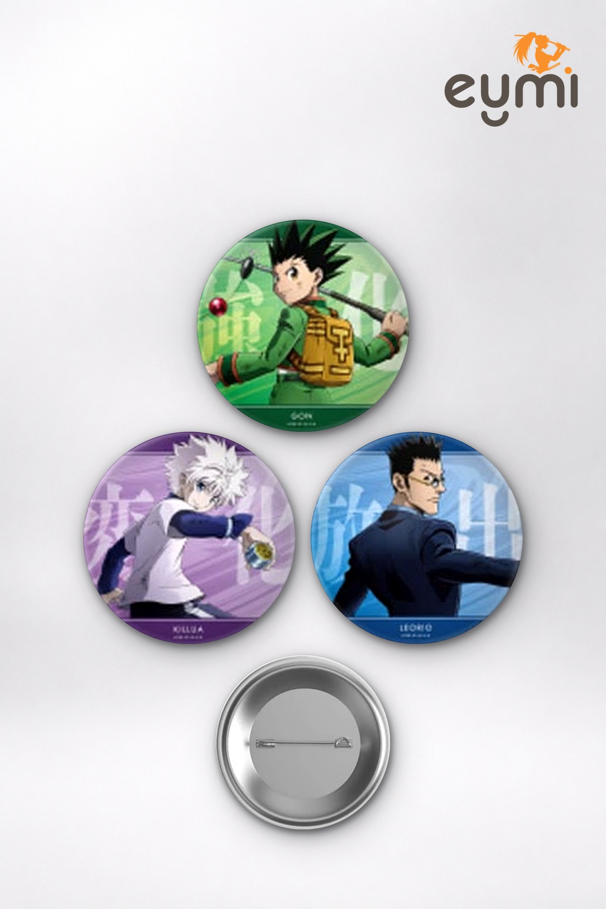 Hunter x Hunter Animesi Killua Zoldyck, Gon ve Hisoka Anime Rozet Seti Set 1 3’lü (58 mm) Hunter x Hunter Animesi Killua Zoldyck, Gon ve Hisoka Anime Rozet Seti Set 1 3’lü (58 mm)