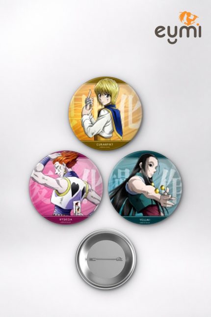 Hunter x Hunter Animesi Killua Zoldyck, Gon ve Hisoka Anime Rozet Seti Set 2 3’lü (58 mm)