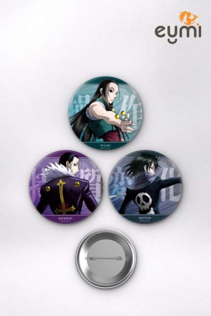 Hunter x Hunter Animesi Killua Zoldyck, Gon ve Hisoka Anime Rozet Seti Set 3 3’lü (58 mm)