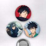 Jujutsu Kaisen Animesi Megumi Fushiguro ve Sukuna Shadow Anime Rozet Seti Set 1 3’lü (58 mm)