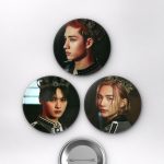Stray Kids Bang Chan, Felix, Hyunjin Crown Taç Simgeleri K-Pop Temalı Çanta Rozeti İğneli Buton Rozet Seti Set 1 3’lü (58 mm)