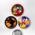 Dragon Ball Z Animesi Son Goku, Vegeta ve Z Savaşçıları Anime Rozet Seti Set 3 3’lü (58 mm)