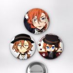 Bungou Stray Dogs Animesi Chuuya Nakahara Port Mafia Anime Rozet Seti Set 1 3’lü (58 mm)