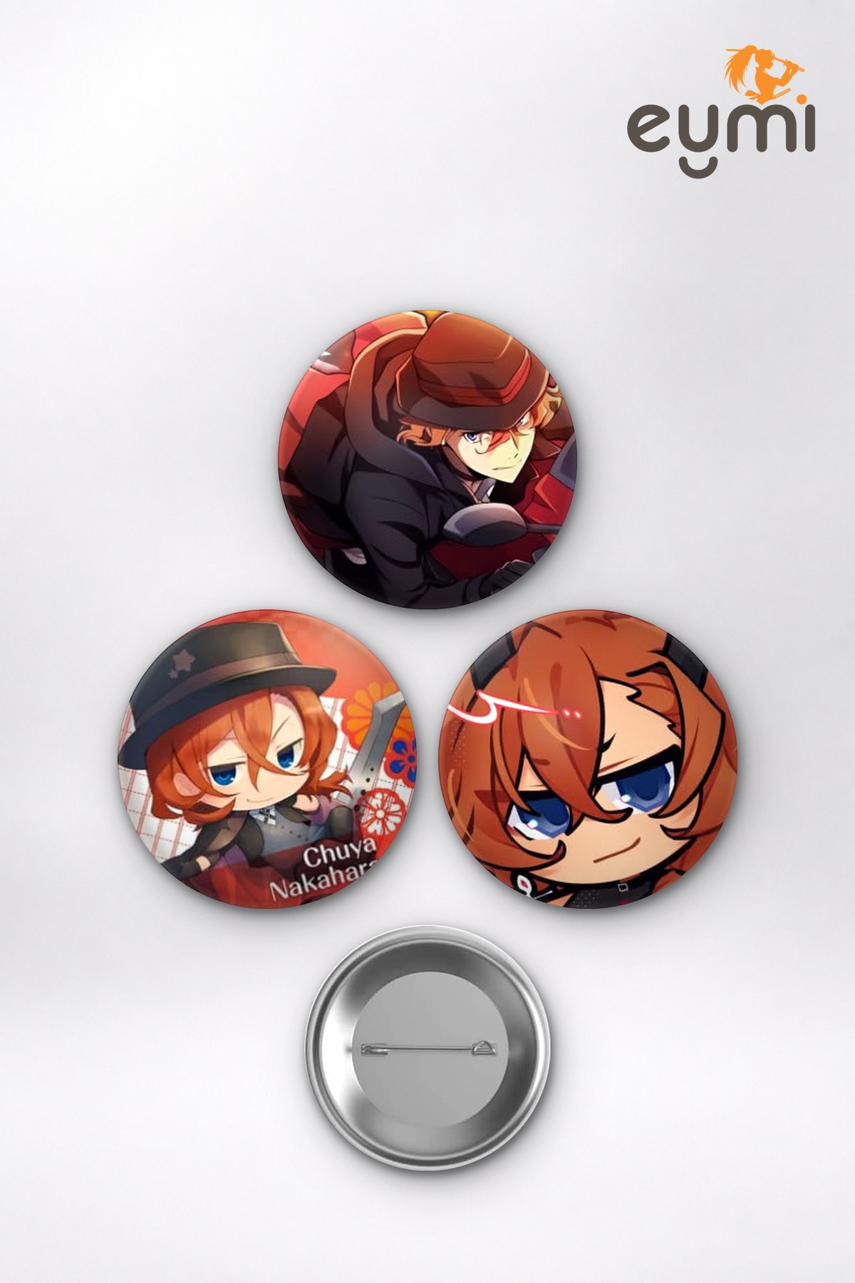 Bungou Stray Dogs Animesi Chuuya Nakahara Port Mafia Anime Rozet Seti Set 2 3’lü (58 mm) Bungou Stray Dogs Animesi Chuuya Nakahara Port Mafia Anime Rozet Seti Set 2 3’lü (58 mm)