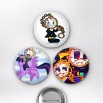 Regretevator Dyle Elevator Boy Oyun Temalı Çanta Süsü İğneli Buton Rozet Seti Set 3 3’lü (58 mm)
