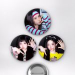 ILLIT Wonhee, Minju, Iroha, Yunah, Moka K-Pop Temalı Çanta Rozeti İğneli Buton Rozet Seti Set 1 3’lü (58 mm)