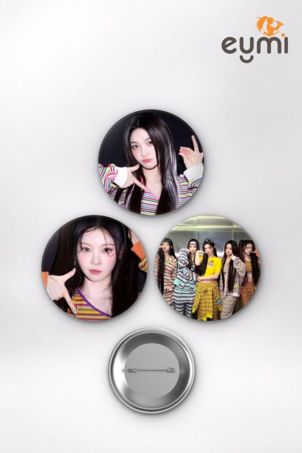 ILLIT Wonhee, Minju, Iroha, Yunah, Moka K-Pop Temalı Çanta Süsü İğneli Buton Rozet Seti Set 2 3’lü (58 mm)