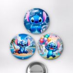 Lilo ve Stitch Animesi Stitch Cute Aesthetic Anime Rozet Seti Set 1 3’lü (58 mm)