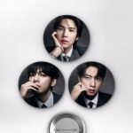 BTS RM, Jungkook, Jimin Siyah Takım Elbise K-Pop Temalı Çanta Rozeti İğneli Buton Rozet Seti Set 3 3’lü (58 mm)