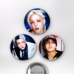 Stray Kids Felix, Hyunjin, Bang Chan ATE Albüm Konsepti K-Pop Temalı Çanta Rozeti İğneli Buton Rozet Seti Set 1 3’lü (58 mm)