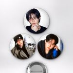 Stray Kids Felix, Hyunjin, Bang Chan ATE Albüm Konsepti K-Pop Temalı Çanta Rozeti İğneli Buton Rozet Seti Set 3 3’lü (58 mm)