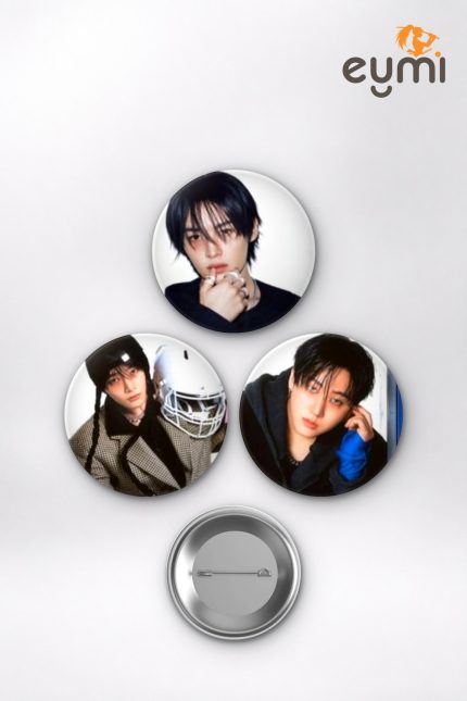 Stray Kids Felix, Hyunjin, Bang Chan ATE Albüm Konsepti K-Pop Temalı Çanta Süsü İğneli Buton Rozet Seti Set 3 3’lü (58 mm)