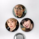 BTS RM, Jimin, Suga, V Tae Selfie Günlük Tarz K-Pop Temalı Çanta Rozeti İğneli Buton Rozet Seti Set 1 3’lü (58 mm)