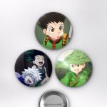 Hunter x Hunter Animesi Gon Freecss, Killua Zoldyck ve Kurapika Anime Rozet Seti Set 1 3’lü (58 mm)