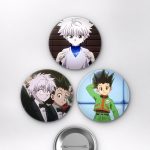 Hunter x Hunter Animesi Gon Freecss, Killua Zoldyck ve Kurapika Anime Rozet Seti Set 3 3’lü (58 mm)