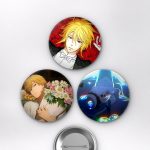 Chainsaw Man Animesi Aki Hayakawa, Denji ve Moriarty Mix Anime Rozet Seti Set 2 3’lü (58 mm)