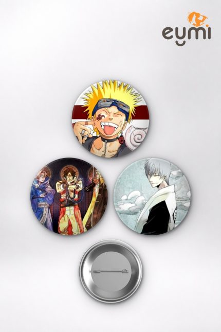 Bleach Animesi Gin Ichimaru ve Trevor Belmont Castlevania Mix Anime Rozet Seti Set 1 3’lü (58 mm)