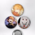 Bleach Animesi Gin Ichimaru ve Trevor Belmont Castlevania Mix Anime Rozet Seti Set 2 3’lü (58 mm)