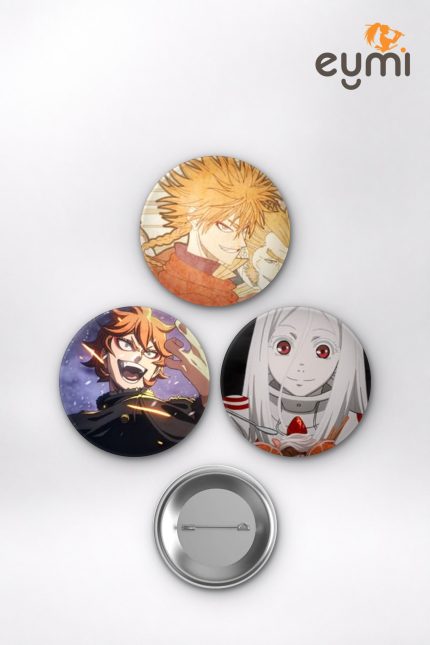 Bleach Animesi Gin Ichimaru ve Trevor Belmont Castlevania Mix Anime Rozet Seti Set 2 3’lü (58 mm)