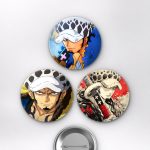 One Piece Animesi Trafalgar D. Water Law Heart Pirates Anime Rozet Seti Set 1 3’lü (58 mm)