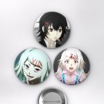Tokyo Ghoul Animesi Juuzou Suzuya Black White Hair XIII Anime Rozet Seti Set 2 3’lü (58 mm)