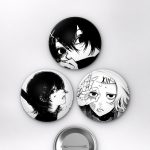 Tokyo Ghoul Animesi Juuzou Suzuya Manga Gothic Art Anime Rozet Seti Set 1 3’lü (58 mm)