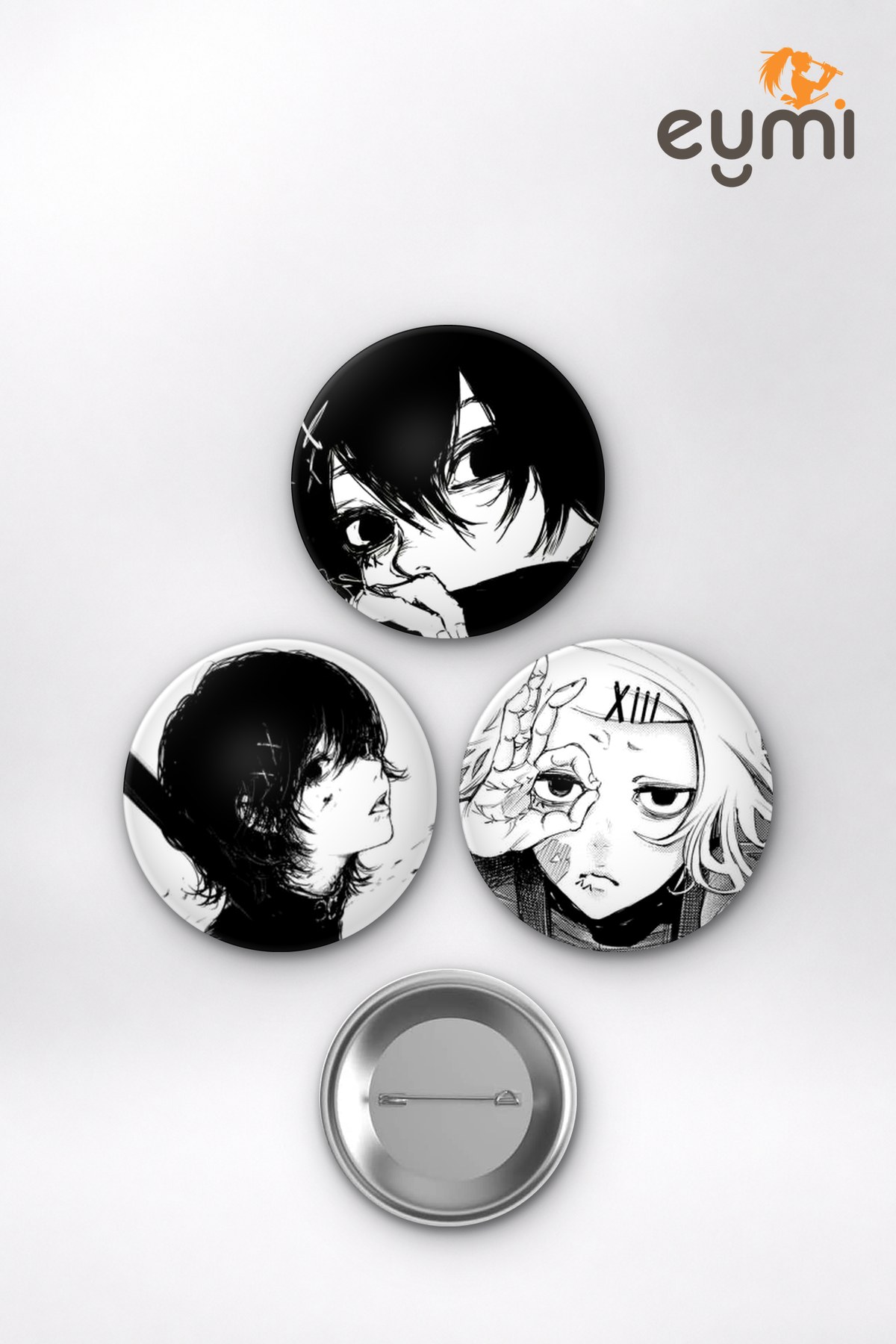 Tokyo Ghoul Animesi Juuzou Suzuya Manga Gothic Art Anime Rozet Seti Set 1 3’lü (58 mm) Tokyo Ghoul Animesi Juuzou Suzuya Manga Gothic Art Anime Rozet Seti Set 1 3’lü (58 mm)