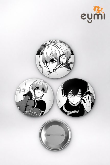 Blue Lock Animesi Rin Itoshi, Yoichi Isagi ve Himiko Toga Mix Anime Rozet Seti Set 1 3’lü (58 mm)