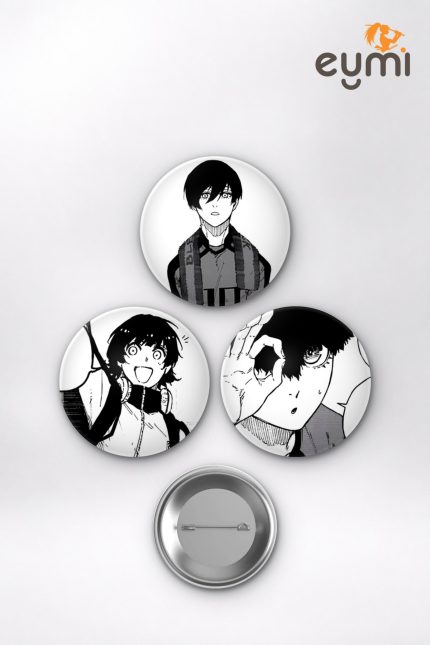 Blue Lock Animesi Rin Itoshi, Yoichi Isagi ve Himiko Toga Mix Anime Rozet Seti Set 2 3’lü (58 mm)