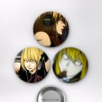 Death Note Animesi Mello Chocolate & Scar Aesthetic Anime Rozet Seti Set 2 3’lü (58 mm)