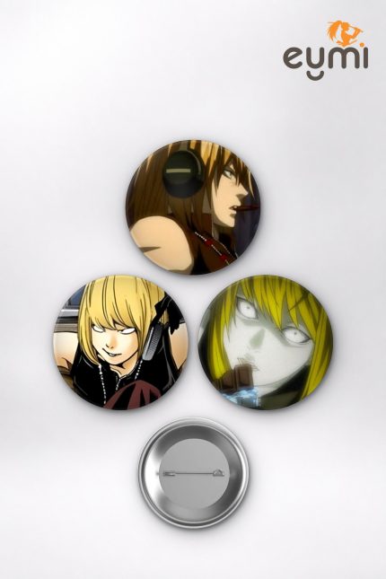Death Note Animesi Mello Chocolate & Scar Aesthetic Anime Rozet Seti Set 2 3’lü (58 mm)