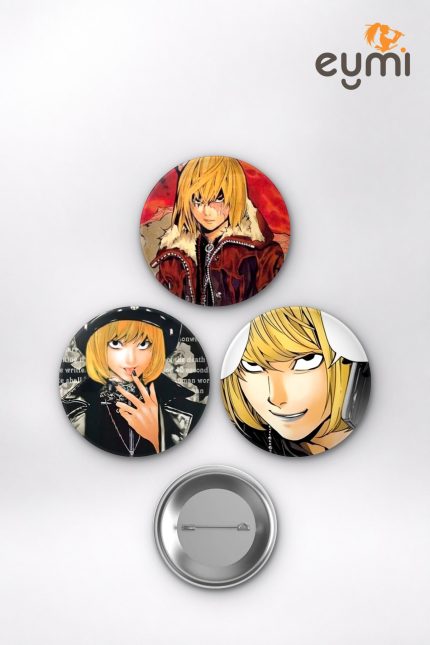 Death Note Animesi Mello Manga Kapak Sanatı Anime Rozet Seti Set 2 3’lü (58 mm)