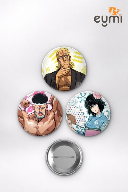 One Punch Man Animesi Saitama, Genos ve Tatsumaki Hero Squad Anime Rozet Seti Set 3 3’lü (58 mm)