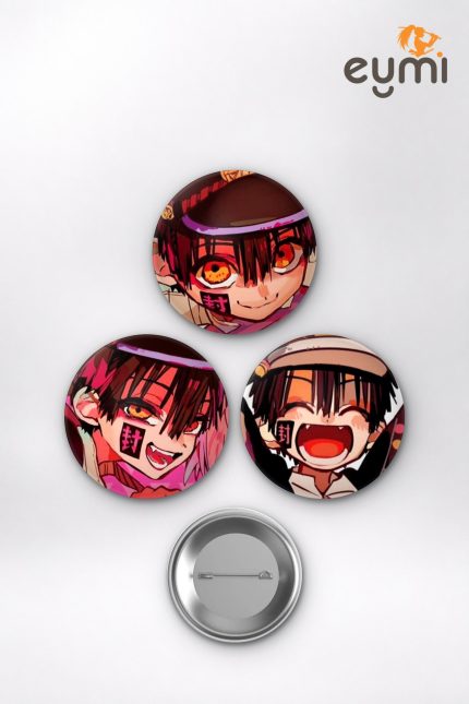 Toilet-Bound Hanako-kun Animesi Hanako-kun ve Yugi Amane Anime Rozet Seti Set 2 3’lü (58 mm)