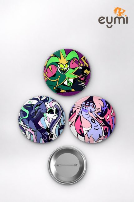 Helluva Boss Animesi Hazbin Hotel Yedi Günah Anime Rozet Seti Set 2 3’lü (58 mm)