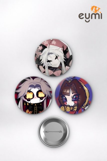 The Amazing Digital Circus Animesi Pomni, Jax ve Ragatha TADC Anime Rozet Seti Set 1 3’lü (58 mm)