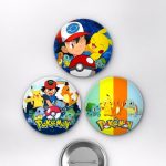 Pokémon Animesi Ash Ketchum ve Pikachu Anime Rozet Seti Set 2 3’lü (58 mm)