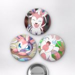 Pokémon Animesi Sylveon Fairy Type Eeveelution Anime Rozet Seti Set 2 3’lü (58 mm)