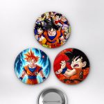 Dragon Ball Z Animesi Son Goku Super Saiyan Anime Rozet Seti Set 2 3’lü (58 mm)